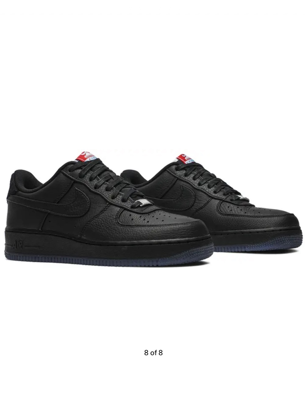 Nike Black Leather Low-Top Sneakers with Orange Spare Laces